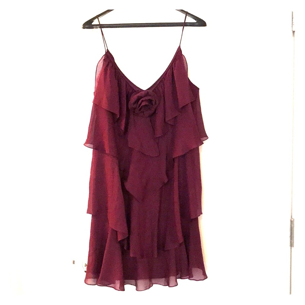 Rebecca Taylor size 10 silk dress w/ruffles